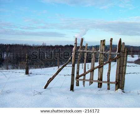 Ox-fence in winter