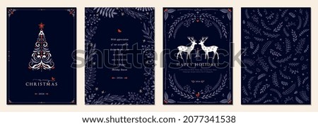 Similar – Image, Stock Photo Christmas tree with silver ornament. Festive mood. Closeup