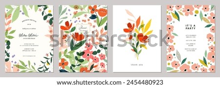 Elegant floral templates. For wedding invitation, birthday and Mothers Day cards, flyer, poster, banner, brochure, email header, post in social networks, advertising, events and page cover.