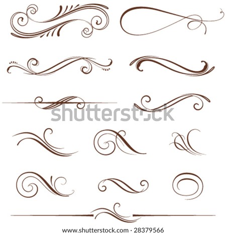 Vectorized Scroll Design. Elements can be ungrouped for easy editing.