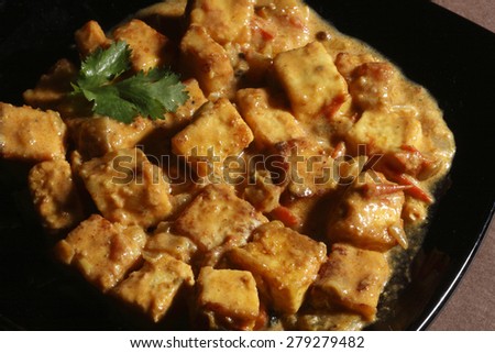 Paneer korma- a rich gravy made with cottage cheese and spices from India