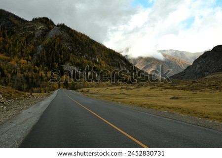 Similar – Image, Stock Photo snow line Trip Loneliness