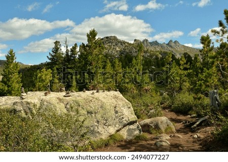 Similar – Image, Stock Photo Cairn rock formation along the trail to Annapurna Base Camp in Ghorepani Poon hill in Nepal