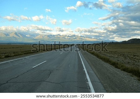 Image, Stock Photo snow line Trip Loneliness