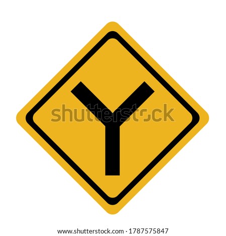 Traffic signs, black signs on a yellow background.The intersection of the Doctor's sign is in the shape of Y.Drive slowly and be more careful.
