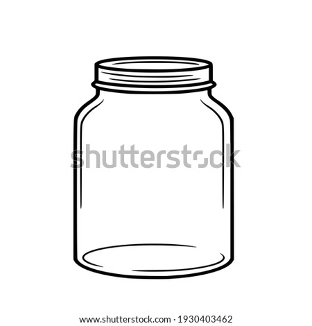 Clear glass jar with lid.Vector illustration isolated on white background.