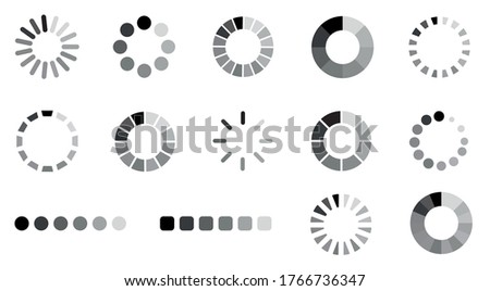 Loading icon design set.Collection of loading icons.Progress bar loading icon.Loading for site design.Vector illustration