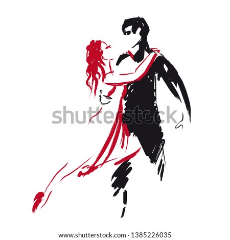 Dancing couple. Argentine tango. Tango dancers vector illustration