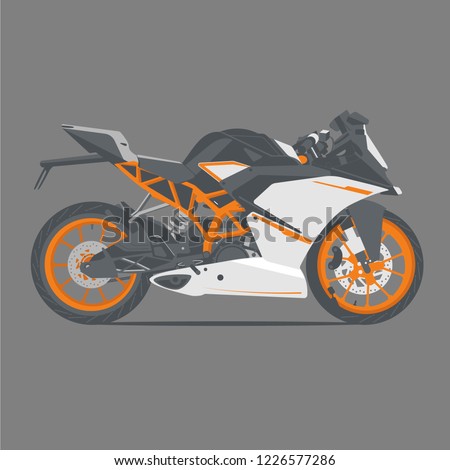 Illustration of KTM Bike from side view.