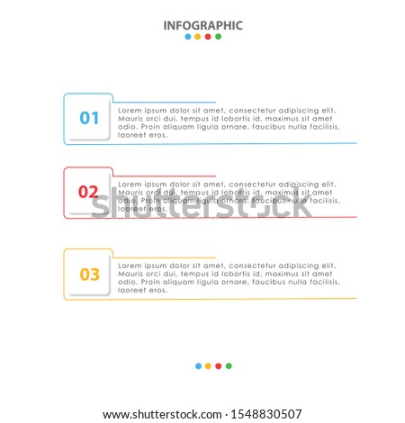 Infographic colorful 3 point banner  text columns vector illustration