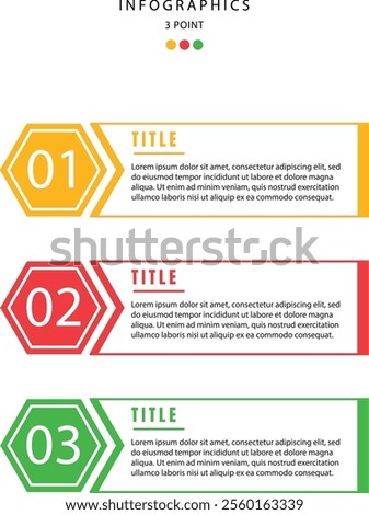 Infographic colorful 3 point banner  text columns vector illustration