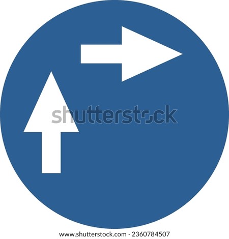 Single color illustration of a simple sign: Right turn method for general motorized bicycles (two steps)