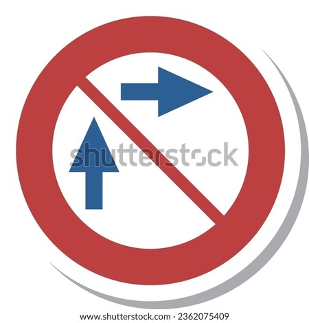 Single illustration of a simple sign sticker How to turn right for general motorized bicycles (small turn)