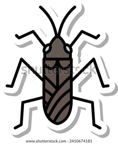 Mini sticker insect illustration icon water strider
