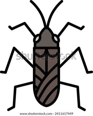 Mini color insect illustration icon water strider