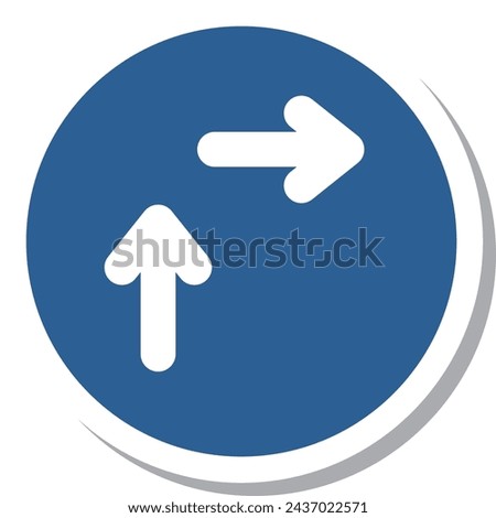 Mini sign sticker single illustration: Right turn method for general motorized bicycles (two steps)