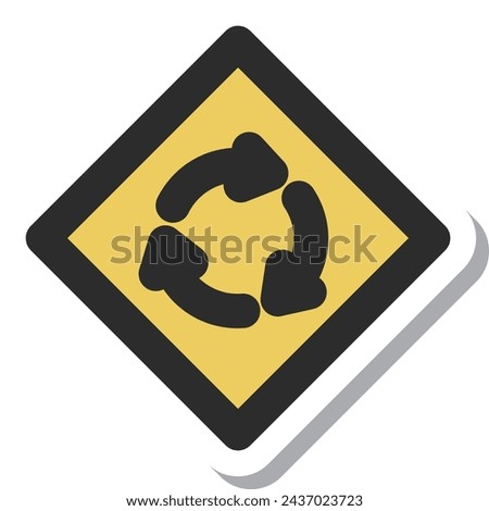 Mini sign sticker single illustration with rotary