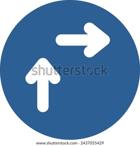 Single color illustration of mini sign: Right turn method for general motorized bicycles (two steps)