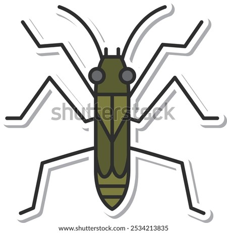 Sticker mini insect single item icon water strider