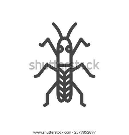 Line drawing mini insect single item icon water strider