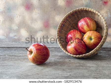Apples in the basket natural light