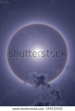 fantastic beautiful sun halo phenomenon in thailand