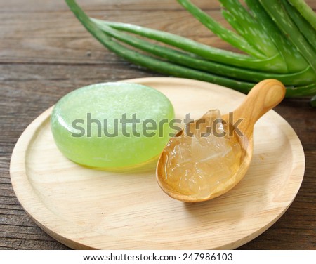 Aloe vera gel is used to make soap.
