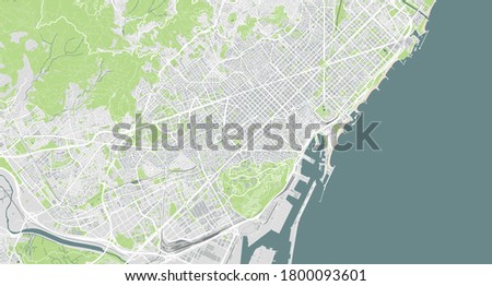 Highly detailed map of Barcelona, Spain
