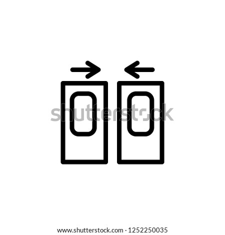 Automatic door closed sign, icon vector illustration in line/outline style