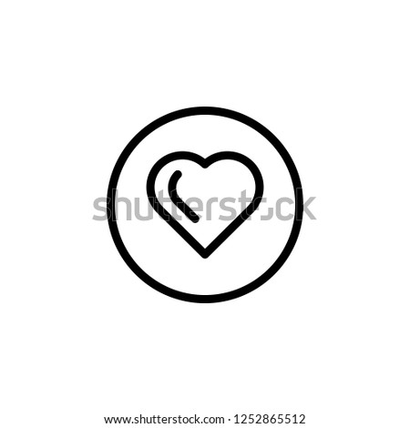 Love, Favorite sign inside circle, vector icon illustration in line/outline style