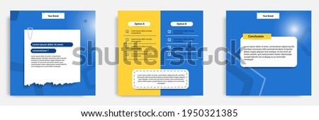 Social media tutorial, tips, trick, did you know post banner layout template with sticky paper note clips design element. Stock foto © 