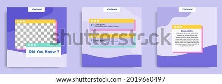 Social media faq, question, answer post banner layout template with geometric shape background and bubble message design element in purple yellow white color. Vector illustration