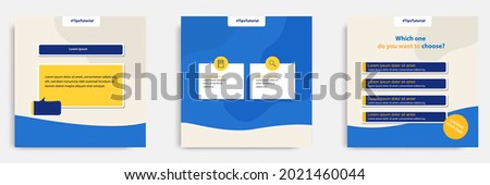 Social media faq, question, answer post banner layout template with geometric shape background and bubble message design element in blue yellow white color. Vector illustration