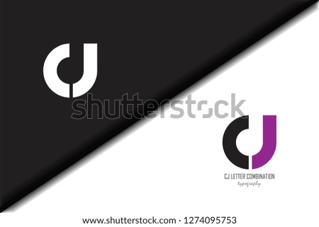 cj c j circle letter black purple white lowercase combination modern creative alphabet gradient company letter logo design vector icon template trendy - Vector