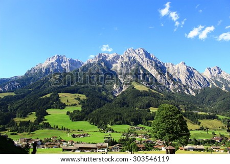 Summer landscape in the Austrian Alps, Leogang