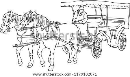 Vector Horse-Drawn Carriage Silhouettes | 123Freevectors