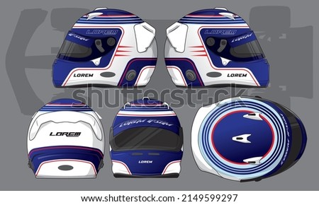 Sports racing helmet template vector design