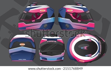 Sports racing helmet template vector design