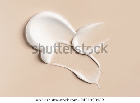 Image, Stock Photo Cosmetics beauty mockup. White bottle on pastel background