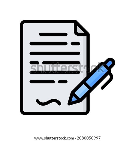 Contract Icon, Filled Line style icon vector illustration, Suitable for website, mobile app, print, presentation, infographic and any other project.