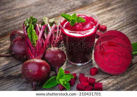 Similar – Image, Stock Photo Beetroot and fresh smoothie on wooden table