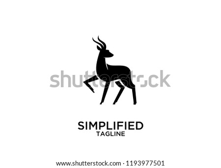 Antelope jump logo icon designs vector