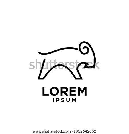 goat sheep rams line butting logo icon designs vector simple black illustration