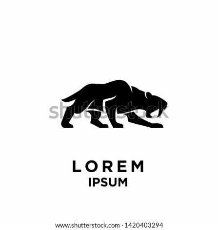 saber tooth logo black logo icon design vector illustration