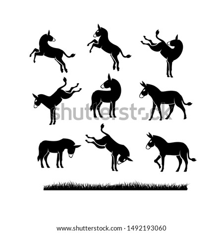 donkey set logo icon design vector illustration template