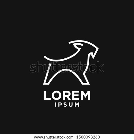goat sheep rams line butting logo icon designs vector simple black illustration