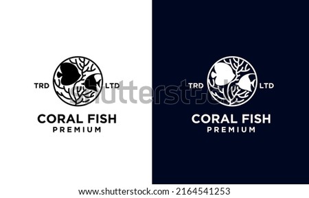 Coral fish logo vector graphic for any business