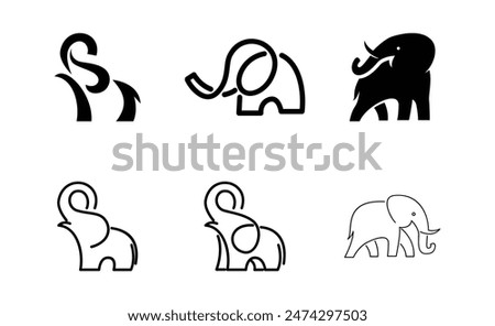 Elephant Logo. African indian Wildlife Elephant Logo Icon Vector Illustration design template