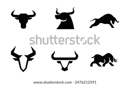 Bull Black icon design illustration template vector