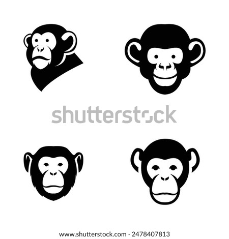 Head Chimpanzee Logo icon design illustration template